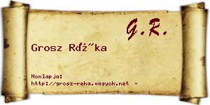 Grosz Réka névjegykártya